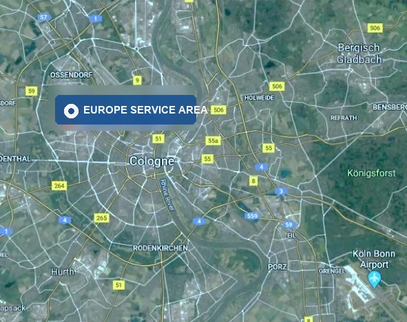 Global delivery and service footprint map